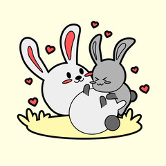 kawaii cartoon bunny sticker 