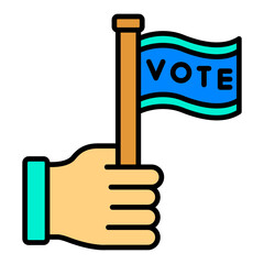 Flag Filled Line Icon