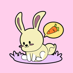Fototapeta premium kawaii cartoon bunny sticker 