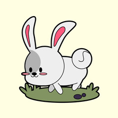 kawaii cartoon bunny sticker 