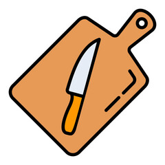 Cutting Board Filled Line Icon