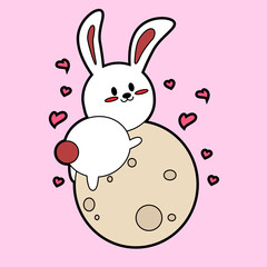 kawaii cartoon bunny sticker 