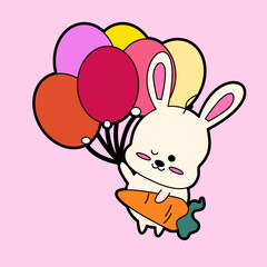 kawaii cartoon bunny sticker 