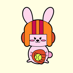 kawaii cartoon bunny sticker 