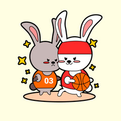 kawaii cartoon bunny sticker 