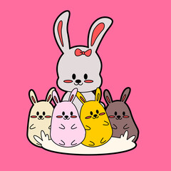 kawaii cartoon bunny sticker 
