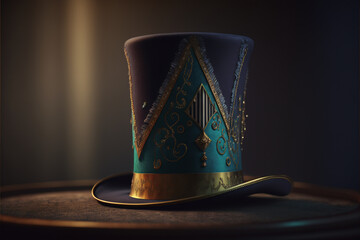 magician hat generated AI - obrazy, fototapety, plakaty