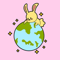 kawaii cartoon bunny sticker 