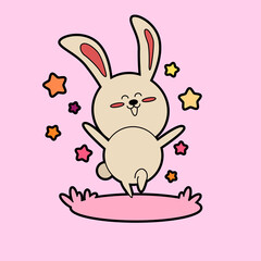kawaii cartoon bunny sticker 