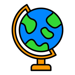 Globe Filled Line Icon