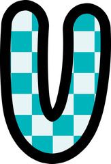 aesthetics cute puffy checkers letter hand draw alphabet