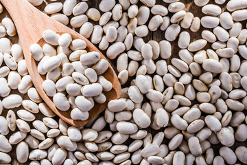 Composition with dried beans on the table