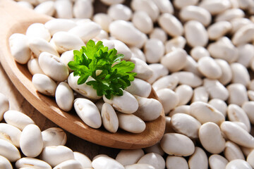 Composition with dried beans on the table