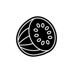 Watermelon slot color line icon. Gambling casino.