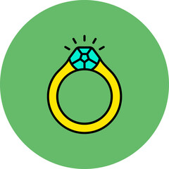 Ring Multicolor Circle Filled Line Icon