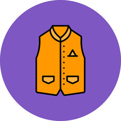 Waistcoat Multicolor Circle Filled Line Icon