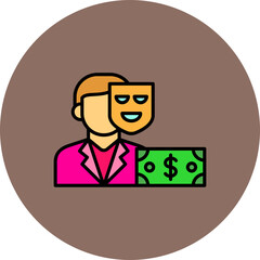 Corrupt Multicolor Circle Filled Line Icon