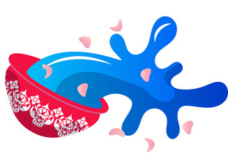 Songkran thailand festival cartoon illustration