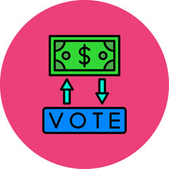 Corruption Multicolor Circle Filled Line Icon