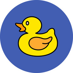Duck Multicolor Circle Filled Line Icon