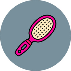 Hair Brush Multicolor Circle Filled Line Icon