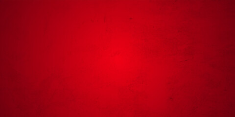 Red grunge textured wall background. Texture of red decorative plaster or concrete with vignette. Abstract grunge background for design.