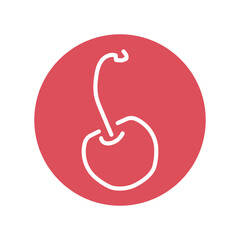 Obraz premium Cherry color line icon. Organic detox food.