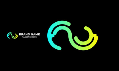 Creative infinity metaverse technology virtual reality brand logo vector design art 