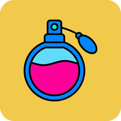 Perfume Multicolor Round Corner Filled Line Icon