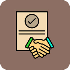 Agreement Multicolor Round Corner Filled Line Icon