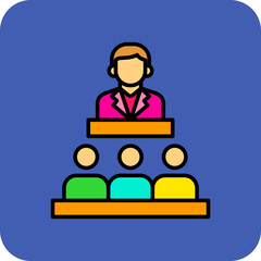 Senate Multicolor Round Corner Filled Line Icon