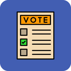 Voting Multicolor Round Corner Filled Line Icon