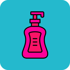 Fototapeta premium Shampoo Bottle Multicolor Round Corner Filled Line Icon