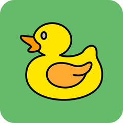 Duck Multicolor Round Corner Filled Line Icon