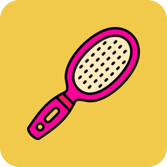 Hair Brush Multicolor Round Corner Filled Line Icon