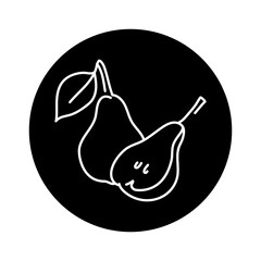 Pear and half color line icon. Pictogram for web page
