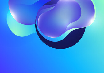 Fluid gradient background. Abstract 3d background. Liquid paints. Banner or sign design. Vector
