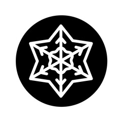 Snowflake color line icon. Geometric ornament.
