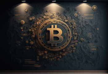 bitcoin background created with Generative AI technology