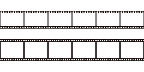 Cadres de rouleau de film. Des bandes de film vierges analogiques rétro bordent avec un espace pour le texte, une diapositive de bande de cinéma photo pour appareil photo vintage. 