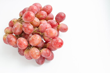 Red grapes on a white background