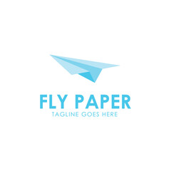 Fly Paper Logo Design Template with paper icon and fly. Perfect for business, company, restaurant, mobile, app, etc