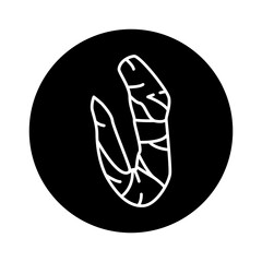 Beef tenderloin color line icon. Cutting meat.