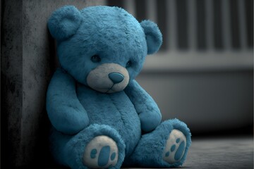 blue monday sad teddy bear, generative ai