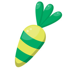 Cute yellow and green carrot.