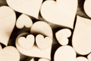 Wooden hearts background
