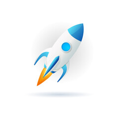 Startup Rocket vector isolated icon. Emoji illustration. Rocket vector emoticon
