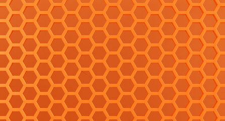 Orange Honeycomb pattern Arranged on orange background, used for graphics, 3D Rendering