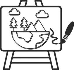 Art icon, creativity icon black vector