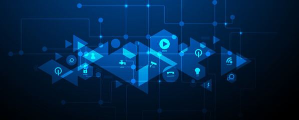 Abstract hexagon background. Technology poligonal design. Digital futuristic minimalism